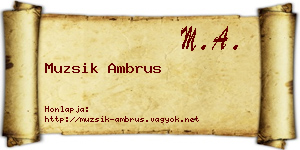 Muzsik Ambrus névjegykártya